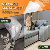 12-Pack Anti Cat Scratch Furniture Protectors,Clear Couch Protector for Cats,60 Twist Pins,Heavy Duty,Easy to Apply Scratching Deterrent and Shield for Sofa Corners,Walls,Doors